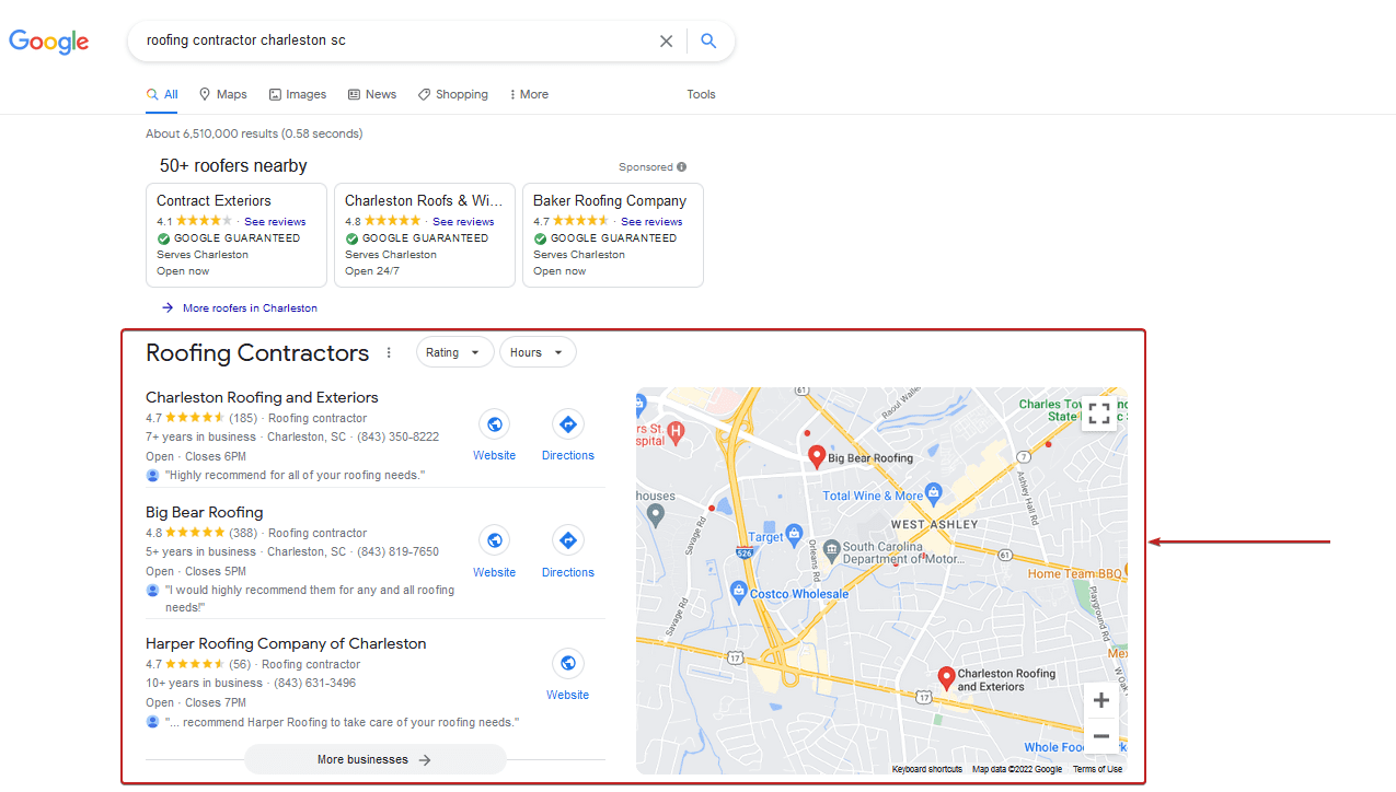Local Map Pack Google Search